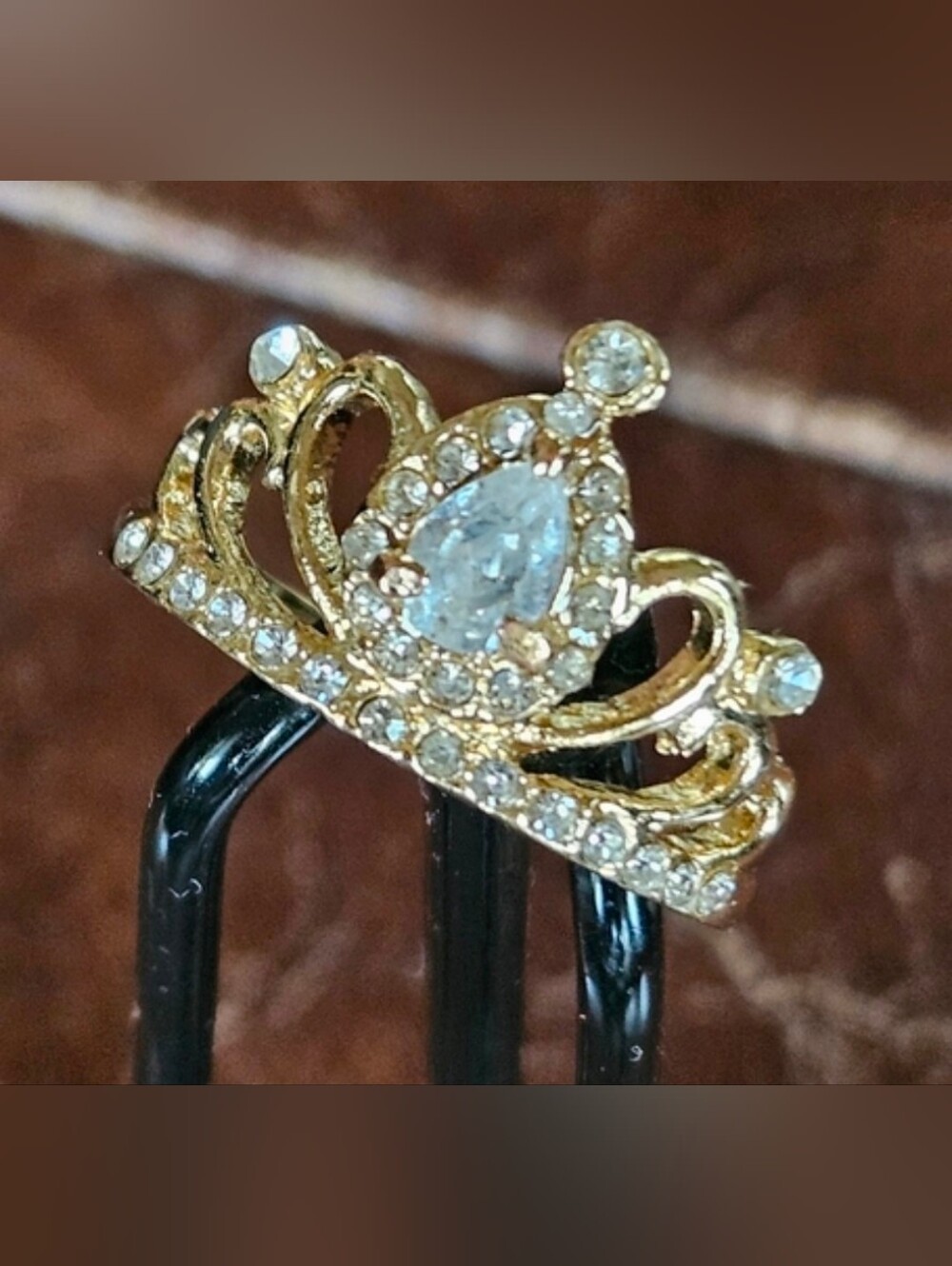 YES QUEEN!!! Gold Crown Crystal Ring - Women's Jewelry